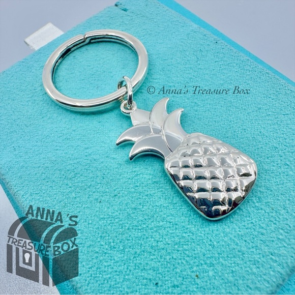 Tiffany & Co. 925 Silver Pineapple Charm Pendant Keychain...